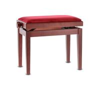 Pianoforte - Panca Per Piano Deluxe - Mogano Satinato - Sedile Bordeaux