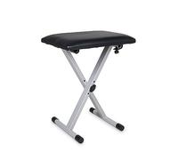 GEWA Panca per tastiera KB10SI, panca per pianoforte, panca per strumenti (costruita in robusto acciaio tubolare, regolabile in altezza, possibilità di postura ergonomica), grigio argento