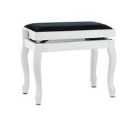 Gewa Pianobank Deluxe Classic (legno massiccio, carico di rottura di 2 tonnellate, seduta di 52x30 cm, meccanismo a forbice preciso, altezza da 45 a 57 cm), bianco opaco