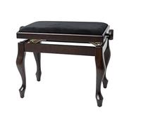 GEWA Panca per piano Deluxe Classic – carico 2 t, seduta 52×30 cm, h45–57 cm, nero lucido
