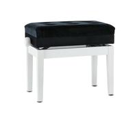 Gewa Pianobank Deluxe Compartment (legno massiccio, carico di rottura di 2 tonnellate, seduta di 52x30 cm, meccanismo a forbice preciso, altezza da 48 a 57 cm), bianco opaco