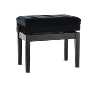 Gewa Pianobank Deluxe Compartment (legno massiccio, carico di rottura di 2 tonnellate, sedile di 52x30 cm, preciso meccanismo a forbice, altezza da 48 a 57 cm), nero opaco