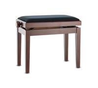 GEWA Piano Bench Deluxe Noce scuro opaco (regolazione continua dell'altezza tramite un preciso meccanismo a forbice, in robusto legno massiccio, elevato carico di rottura)