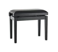 GEWA Piano Bench Deluxe Vinyl - Nero opaco - Legno massiccio - Rivestimento in vinile - Seduta 52x30cm - Regolabile in altezza - Fissaggio ad alta resistenza - Carico di rottura 2t