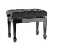 Gewa Pianobank Delux XL (legno massiccio, carico di rottura di 2 tonnellate, seduta di 62x37 cm, meccanismo a forbice preciso, altezza da 46 a 56 cm), nero lucido