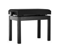 GEWA Pianobank Student - Coprisedile in legno massiccio, in ecopelle, facile regolazione dell'altezza 48-57 cm, struttura stabile, colore nero opaco