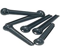 Gewa Piroli/Bridgepin con Puntino, Plastica PVC, Set da 6 Pezzi, Nero