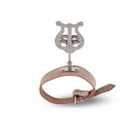 GEWA Porta spartiti da marcia Flauto - Nichelato - Piccola Lira - 1 Pulsante - Ampio bracciale in pelle