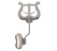 GEWA Porta spartiti da marcia Trombone - Nichelato - Grande Lira - 2 Pulsanti - Con morsetto per il montaggio sulla campana