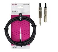 GEWA Prolunga per cuffie Pro Line 6,3mm/3m, nero, spina REAN, jack stereo (m) - jack stereo (m), 190711
