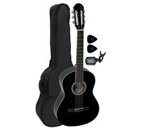 GEWA PURE CHITARRA CLASSICA BASIC 4/4 NERA CON CUSTODIA, ACCORDATORE E PLETTRI