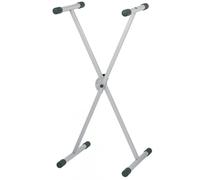 GEWA Supporto per tastiera - Pieghevole - Tubo d'acciaio - Regolabile in altezza 68-92 cm - Carico massimo 18 kg - Peso: 2,96 kg - Colore: Argento