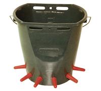 Gewa Secchio poppatoio per agnelli In plastica, completo di rubinetto e valvole