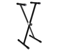 GEWA Keyboard Stand KS-10, Baby Gear System, supporto per strumenti (in acciaio tubolare di alta qualità, facile da piegare, regolabile in altezza e larghezza), nero