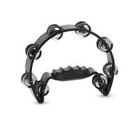 GEWA Tamburelli Mezzaluna - 16 paia di piattini cromati - Due file - Colore nero