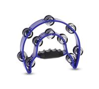 GEWA Tamburelli Mezzaluna - 20 paia di piattini cromati - Due file - Colore blu