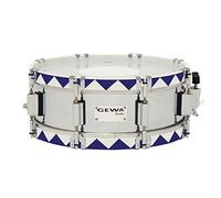 GEWA 890513 Tamburo da Marcia, Rullante da Banda 13 x 5", Fusto in Acciaio Nickel con Cerchi Storici, Blu Zigzag