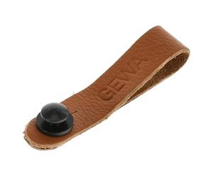 GEWA Tie Strap Cinghia in pelle per fissare la tracolla della chitarra, vera pelle, circonferenza della cinghia 17 cm, per chitarre e ukulele senza bottone per tracolla, marrone