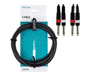 GEWA Twinkabel Basic Line 1,5 m, nero, 2x 6,3 mm mono jack - 2x 6,3 mm mono jack, 190170