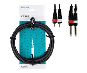 GEWA Twinkabel Basic Line 6m, nero, 2x 6,3 mm mono jack - 2x cinch, 190220