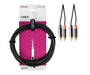 Gewa Twinkabel Pro Line 1,5 m, nero, spina REAN, 2x Cinch - 2x Cinch, 190794