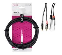 GEWA Twinkabel Pro Line, 3 m, nero, spina REAN, 2x 6,3 mm mono jack - 2x cinch, 190799