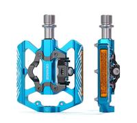 GEWAGE Pedali Automatici MTB 2 in 1 - Lato Piattaforma e Lato a 2 Fori, Alluminio CNC, 3 Cuscinetti Sigillati, 6 Pin Antiscivolo, Filettatura 9/16"