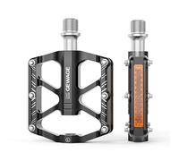 GEWAGE Pedali pieghevoli con riflettori, piattaforma in alluminio CNC antiscivolo da 9/16 pollici, per biciclette pieghevoli, mini velo, biciclette per bambini (nero)