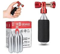 GEWAGE Pompa ad aria CO2 per pneumatici da bicicletta, pompa a CO2 per bicicletta, include 4 capsule di CO2 da 16 g con filettatura e valvola Presta e Schrader compatibile per mountain bike e bici da