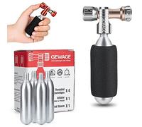 GEWAGE Pompa CO2 per bicicletta con 4 capsule 16g compatibile MTB e strada (argento)