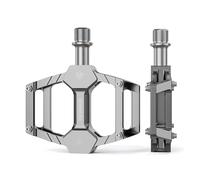 GEWAGE set di pedali per bicicletta - Pedali in alluminio CNC con asse in CR-MO, solo 283 g, perni antiscivolo, pedali versatili per MTB, gravel, trekking, bici da corsa e bici per bambini (Argento)