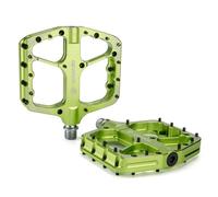 GEWAGE Set Pedali MTB - Pedali da bicicletta CNC in alluminio, cuscinetto a sfere & sistema di tenuta per Mountain Bike, Gravel, Trekking - Ideale per Downhill & Trail (Verde fluo)