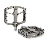 GEWAGE Set Pedali MTB - Pedali da bicicletta CNC in alluminio, cuscinetto a sfere & sistema di tenuta per Mountain Bike, Gravel, Trekking - Ideale per Downhill & Trail (Grigio acciaio)