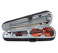 GEWApure PS401624 Violino Set EW in Ebano, Pronto per Suonare con Mentoniera, Cordiera con Tiracantini, Archetto, Colofonia, Astuccio con Tracolla, Marrone/Rossa, Nero, 1/4