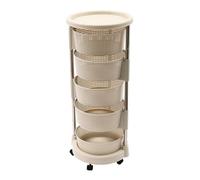 Geweeret Carrello da cucina su rotelle, scaffale portafrutta, 5 ripiani, scaffale frutta-verdura con ruote, per cucina, bagno, soggiorno, ufficio (kaki)