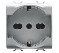 GEWISS 14204 PRESA SCHUKO 2P+T 16A - 2M TITANIO CHORUS