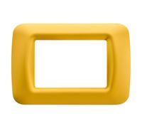 Gewiss 22583 Placca, Serie System, a 3 Posti, Giallo