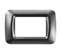 Gewiss 22613 Placca, Serie System, a 3 Posti, Metallizzato