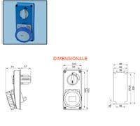 Presa interbloccata Gewiss verticale 2P+T 16A senza fondo GW66304N