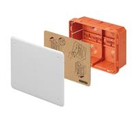 Gewiss Cassetta di Derivazione e Connessione, per Pareti in Muratura, con Guida Din, Dimensioni 196X152X75, Coperchio Bianco Arancio Ral9016