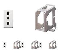 GEWISS - DY01007 Serie System Nr. 1 sopporto per montaggio su guida DIN un modulo compresa con Nr. 1 Presa bivalente (Confezione da 4)