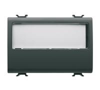 GEWISS GW 12192 PULSANTE CON TARGA PORTANOME ILLUMINABILE 3 MODULI NERO CHORUS