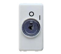 GEWISS GW 20005 INTERRUTTORE BIPOLARE CON CHIAVE 10A 0/I 1 MOD SYSTEM WHITE