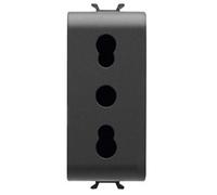 Gewiss GW12203, Presa standard 16A 1 Modulo, Nero, 1 Pezzo