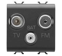 GEWISS GW12382 PRESA TV+FM+SAT 2M NERO