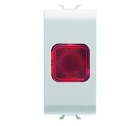 Gewiss GW15623 Spia di Segnalazione Singola, Rosso Colore Diffusore, Bianco Satinato, 1 Modulo