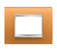 Gewiss placca lux 3 posti vetro ocra gw16203co chorus