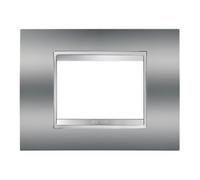 Gewiss GW16203MC Chorus Lux Placca, 3 Posti, Cromo