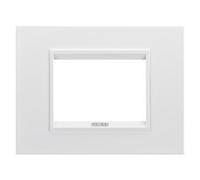 Gewiss GW16203XB Chorus Lux Placca, 3 Posti, Bianco MC