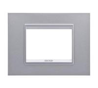Gewiss GW16203XT Chorus Lux Placca, 3 Posti, Titanio MC